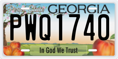 GA license plate PWQ1740