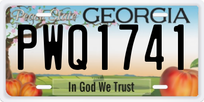 GA license plate PWQ1741