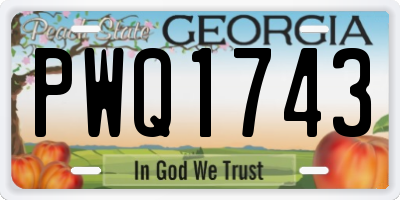 GA license plate PWQ1743