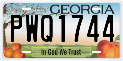 GA license plate PWQ1744