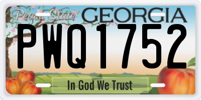 GA license plate PWQ1752