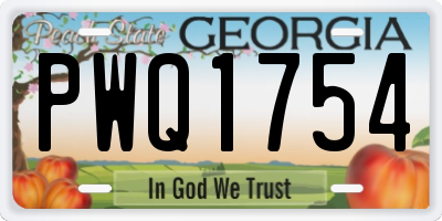 GA license plate PWQ1754