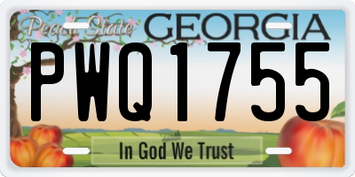 GA license plate PWQ1755