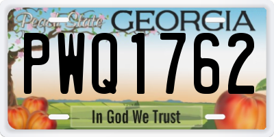 GA license plate PWQ1762