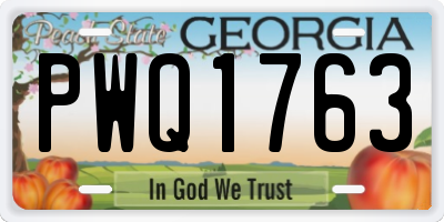 GA license plate PWQ1763
