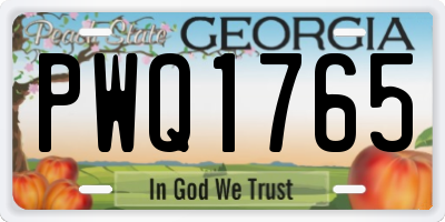 GA license plate PWQ1765