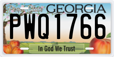 GA license plate PWQ1766