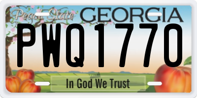 GA license plate PWQ1770