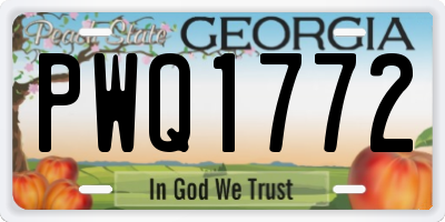 GA license plate PWQ1772