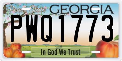 GA license plate PWQ1773