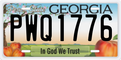 GA license plate PWQ1776