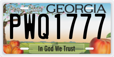 GA license plate PWQ1777