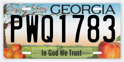 GA license plate PWQ1783