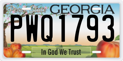 GA license plate PWQ1793