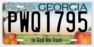 GA license plate PWQ1795