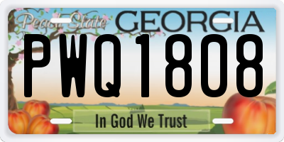 GA license plate PWQ1808