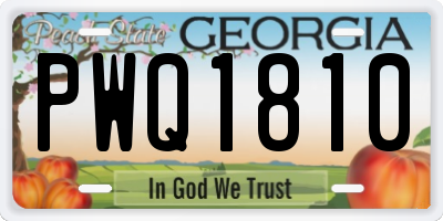GA license plate PWQ1810
