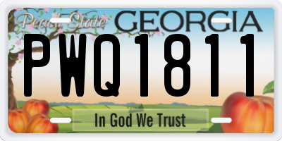 GA license plate PWQ1811