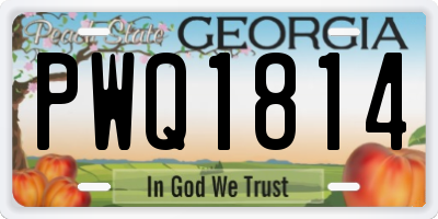 GA license plate PWQ1814