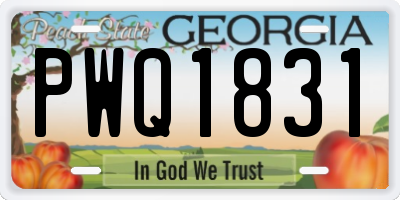 GA license plate PWQ1831