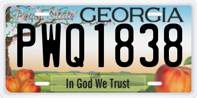 GA license plate PWQ1838
