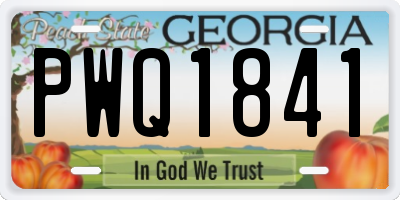 GA license plate PWQ1841