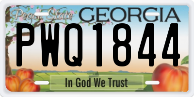 GA license plate PWQ1844