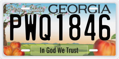 GA license plate PWQ1846