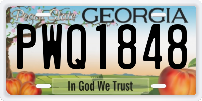 GA license plate PWQ1848