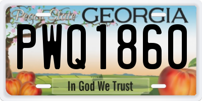 GA license plate PWQ1860