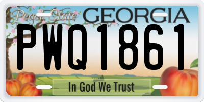 GA license plate PWQ1861