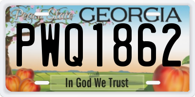 GA license plate PWQ1862