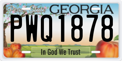 GA license plate PWQ1878