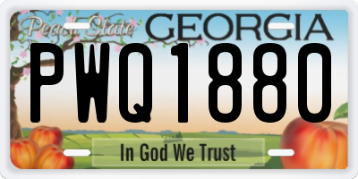 GA license plate PWQ1880