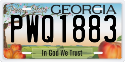 GA license plate PWQ1883