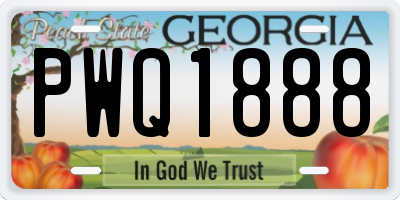GA license plate PWQ1888