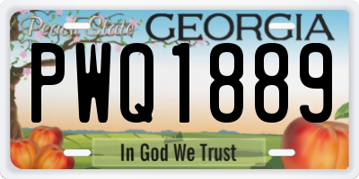 GA license plate PWQ1889