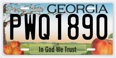 GA license plate PWQ1890