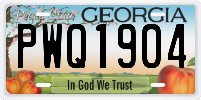GA license plate PWQ1904