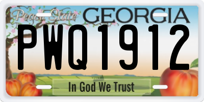 GA license plate PWQ1912