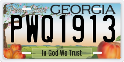 GA license plate PWQ1913
