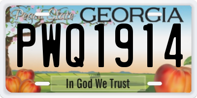 GA license plate PWQ1914