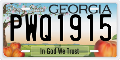 GA license plate PWQ1915