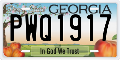 GA license plate PWQ1917