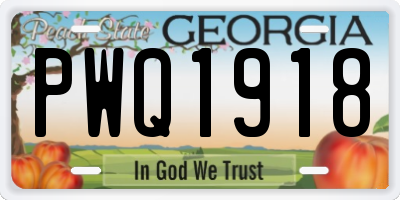 GA license plate PWQ1918