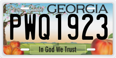 GA license plate PWQ1923