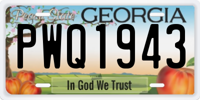 GA license plate PWQ1943