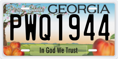 GA license plate PWQ1944