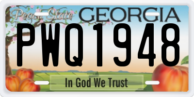 GA license plate PWQ1948