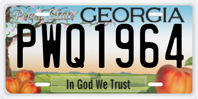 GA license plate PWQ1964